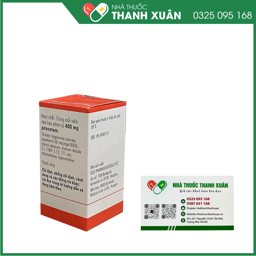 Piracetam - Egis 400mg điều trị các triệu chứng của hội chứng tâm thần thực thể